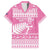 New Zealand Christmas Rugby Personalised Family Matching Off Shoulder Maxi Dress and Hawaiian Shirt Meri Kirihimete All Black Maori Pink Version - Polynesian Pride