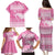 New Zealand Christmas Rugby Personalised Family Matching Puletasi and Hawaiian Shirt Meri Kirihimete All Black Maori Pink Version - Polynesian Pride