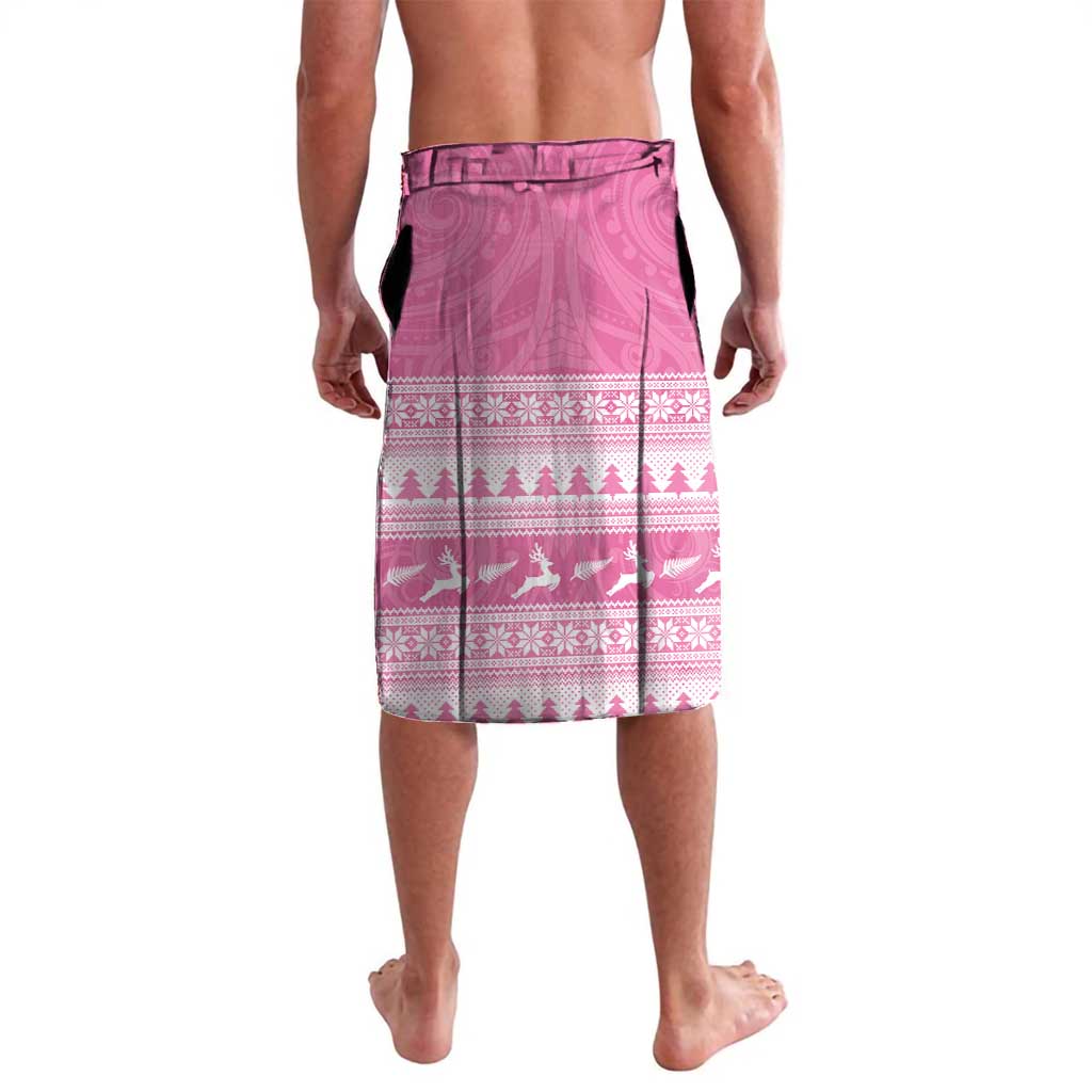 New Zealand Christmas Rugby Personalised Lavalava Meri Kirihimete All Black Maori Pink Version - Polynesian Pride