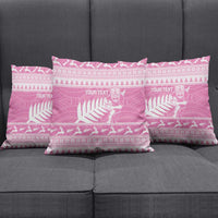 New Zealand Christmas Rugby Personalised Pillow Cover Meri Kirihimete All Black Maori Pink Version - Polynesian Pride
