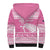 New Zealand Christmas Rugby Personalised Sherpa Hoodie Meri Kirihimete All Black Maori Pink Version - Polynesian Pride