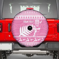 New Zealand Christmas Rugby Personalised Spare Tire Cover Meri Kirihimete All Black Maori Pink Version - Polynesian Pride