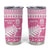New Zealand Christmas Rugby Personalised Tumbler Cup Meri Kirihimete All Black Maori Pink Version - Polynesian Pride