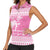 New Zealand Christmas Rugby Personalised Women Sleeveless Polo Shirt Meri Kirihimete All Black Maori Pink Version - Polynesian Pride