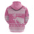 New Zealand Christmas Rugby Personalised Zip Hoodie Meri Kirihimete All Black Maori Pink Version - Polynesian Pride