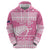 New Zealand Christmas Rugby Personalised Zip Hoodie Meri Kirihimete All Black Maori Pink Version - Polynesian Pride