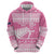 New Zealand Christmas Rugby Personalised Zip Hoodie Meri Kirihimete All Black Maori Pink Version - Polynesian Pride