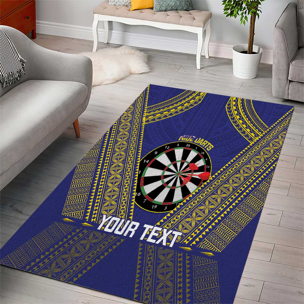 Personalised Niue Darts Area Rug Dart Board Hiapo Pattern - Polynesian Pride