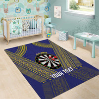 Personalised Niue Darts Area Rug Dart Board Hiapo Pattern - Polynesian Pride