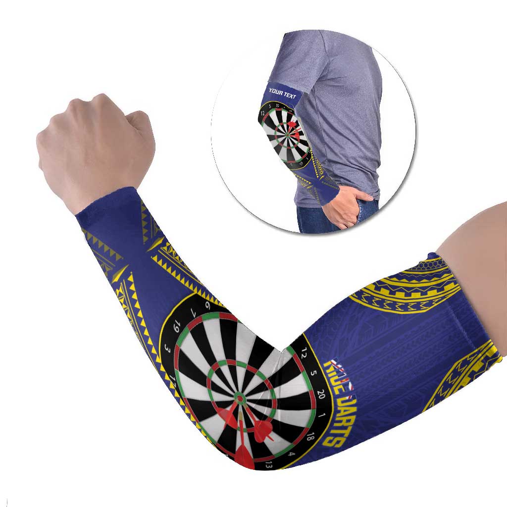 Personalised Niue Darts Arm Sleeves Dart Board Hiapo Pattern - Polynesian Pride