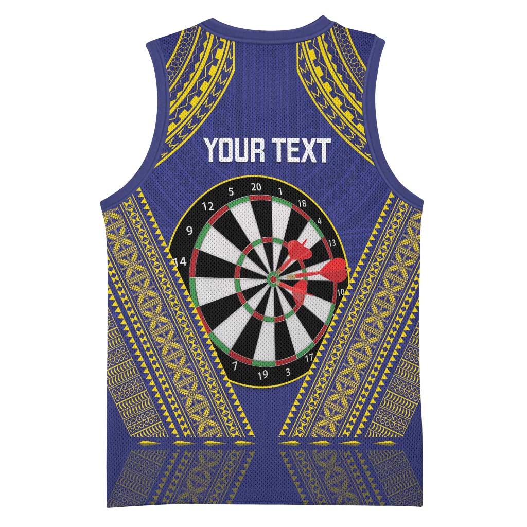Personalised Niue Darts Basketball Jersey Dart Board Hiapo Pattern - Polynesian Pride