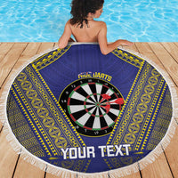 Personalised Niue Darts Beach Blanket Dart Board Hiapo Pattern - Polynesian Pride