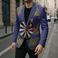 Personalised Niue Darts Blazer Dart Board Hiapo Pattern - Polynesian Pride