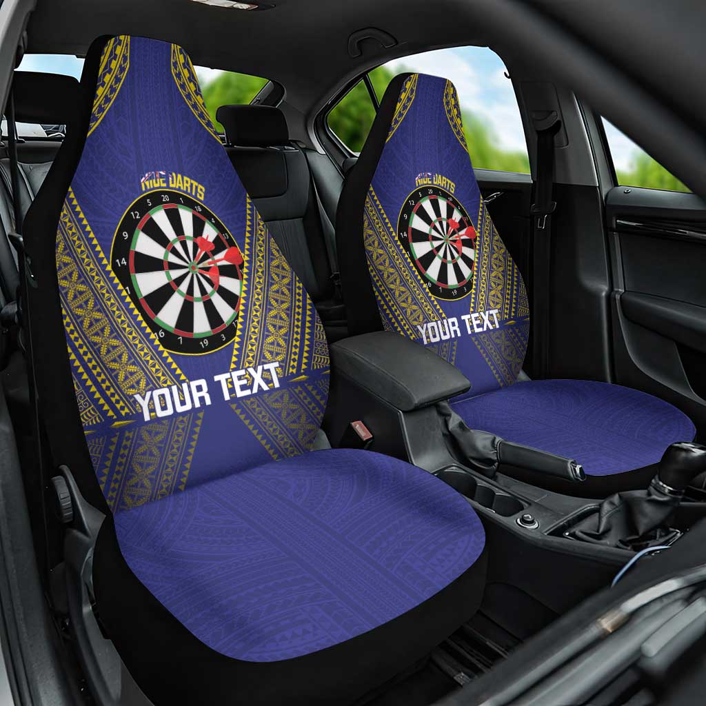 Personalised Niue Darts Car Seat Cover Dart Board Hiapo Pattern - Polynesian Pride