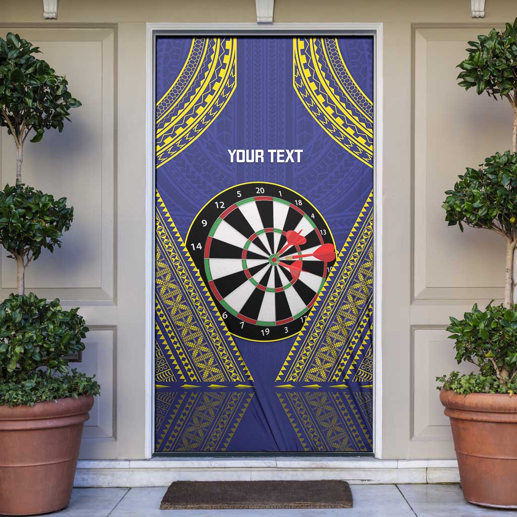 Personalised Niue Darts Door Cover Dart Board Hiapo Pattern - Polynesian Pride