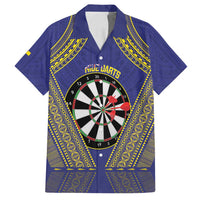 Personalised Niue Darts Family Matching Long Sleeve Bodycon Dress and Hawaiian Shirt Dart Board Hiapo Pattern - Polynesian Pride
