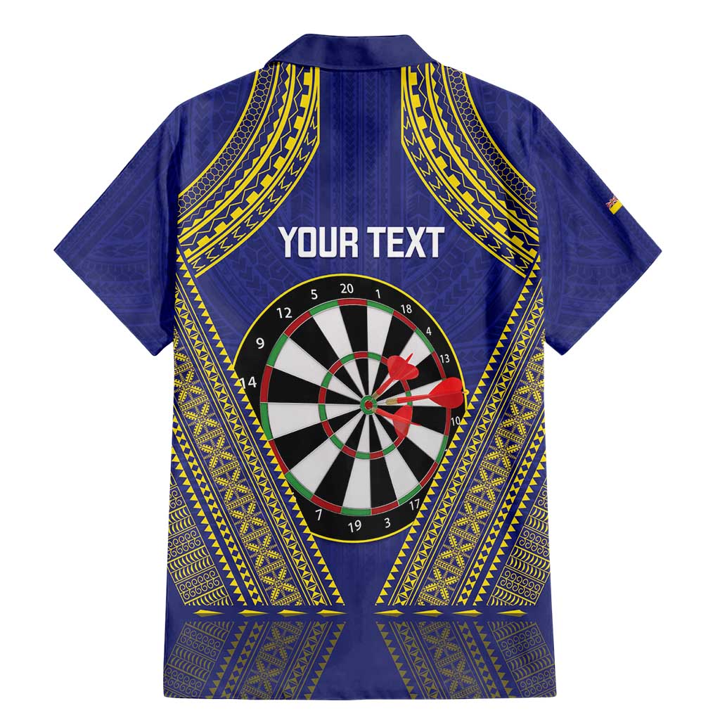 Personalised Niue Darts Family Matching Mermaid Dress and Hawaiian Shirt Dart Board Hiapo Pattern - Polynesian Pride