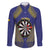 Personalised Niue Darts Family Matching Off Shoulder Short Dress and Hawaiian Shirt Dart Board Hiapo Pattern - Polynesian Pride