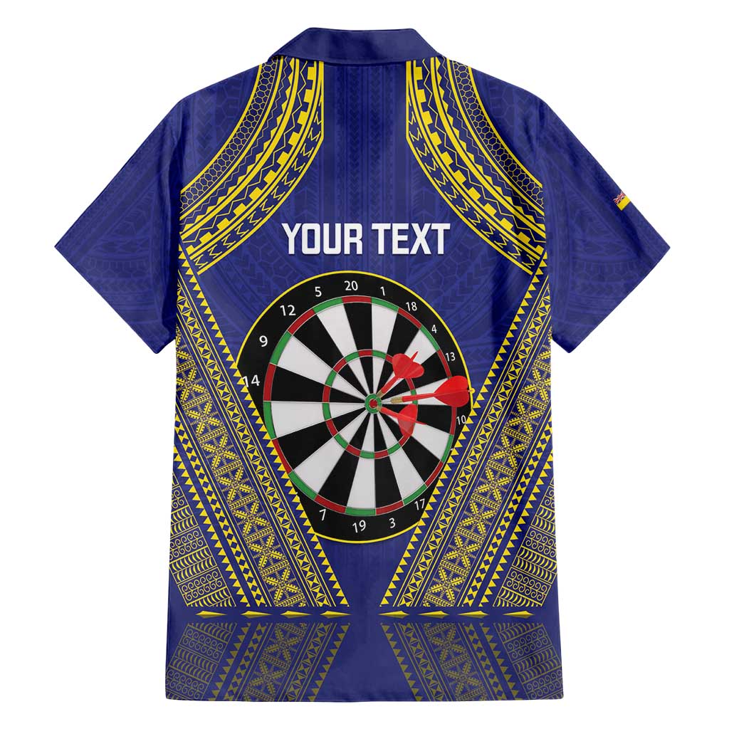 Personalised Niue Darts Family Matching Summer Maxi Dress and Hawaiian Shirt Dart Board Hiapo Pattern - Polynesian Pride