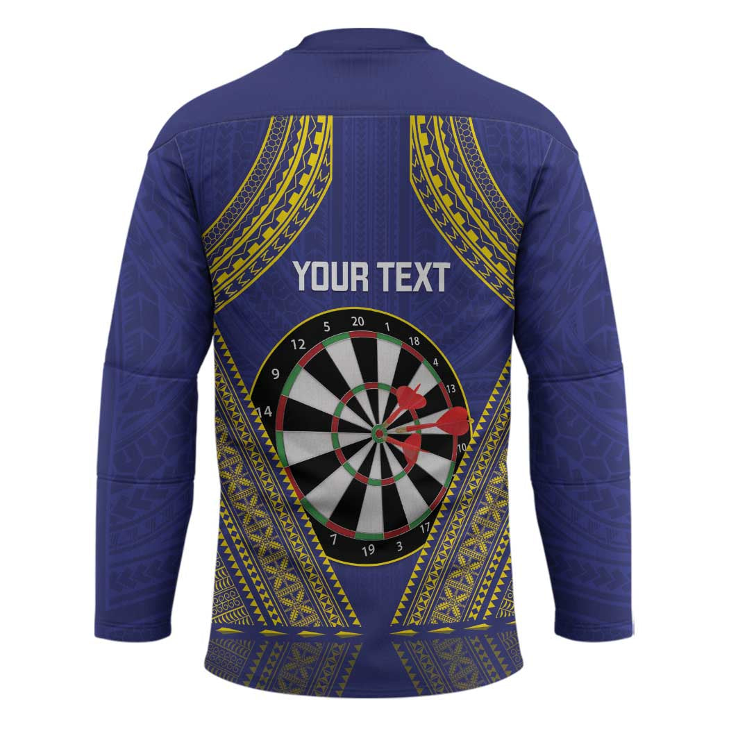 Personalised Niue Darts Hockey Jersey Dart Board Hiapo Pattern - Polynesian Pride