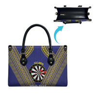 Personalised Niue Darts Leather Bag Dart Board Hiapo Pattern - Polynesian Pride