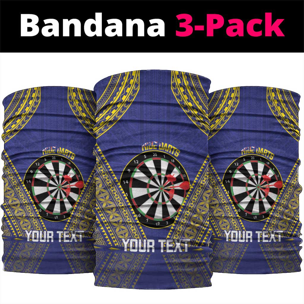 Personalised Niue Darts Neck Gaiter Dart Board Hiapo Pattern - Polynesian Pride