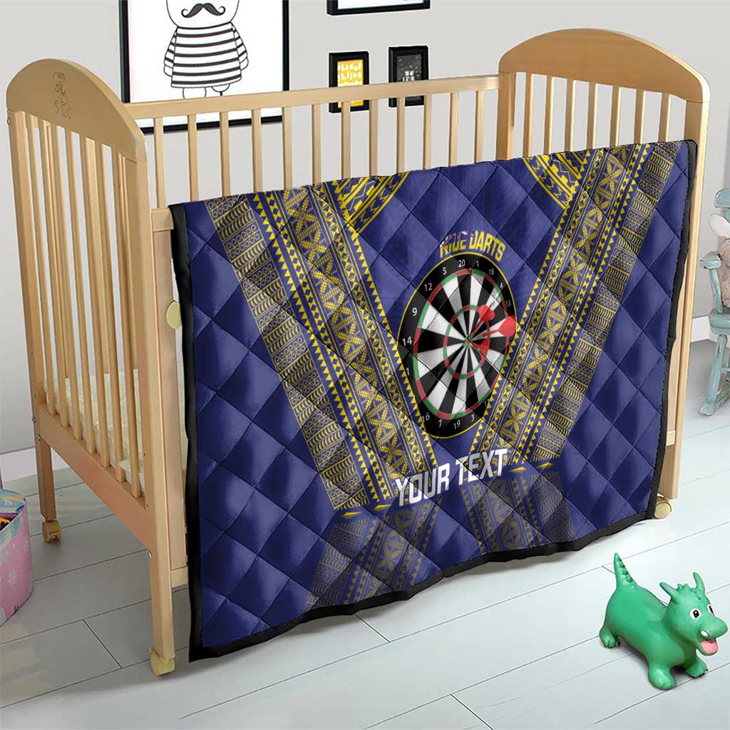 Personalised Niue Darts Quilt Dart Board Hiapo Pattern - Polynesian Pride