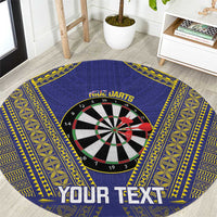 Personalised Niue Darts Round Carpet Dart Board Hiapo Pattern - Polynesian Pride