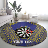 Personalised Niue Darts Round Carpet Dart Board Hiapo Pattern - Polynesian Pride