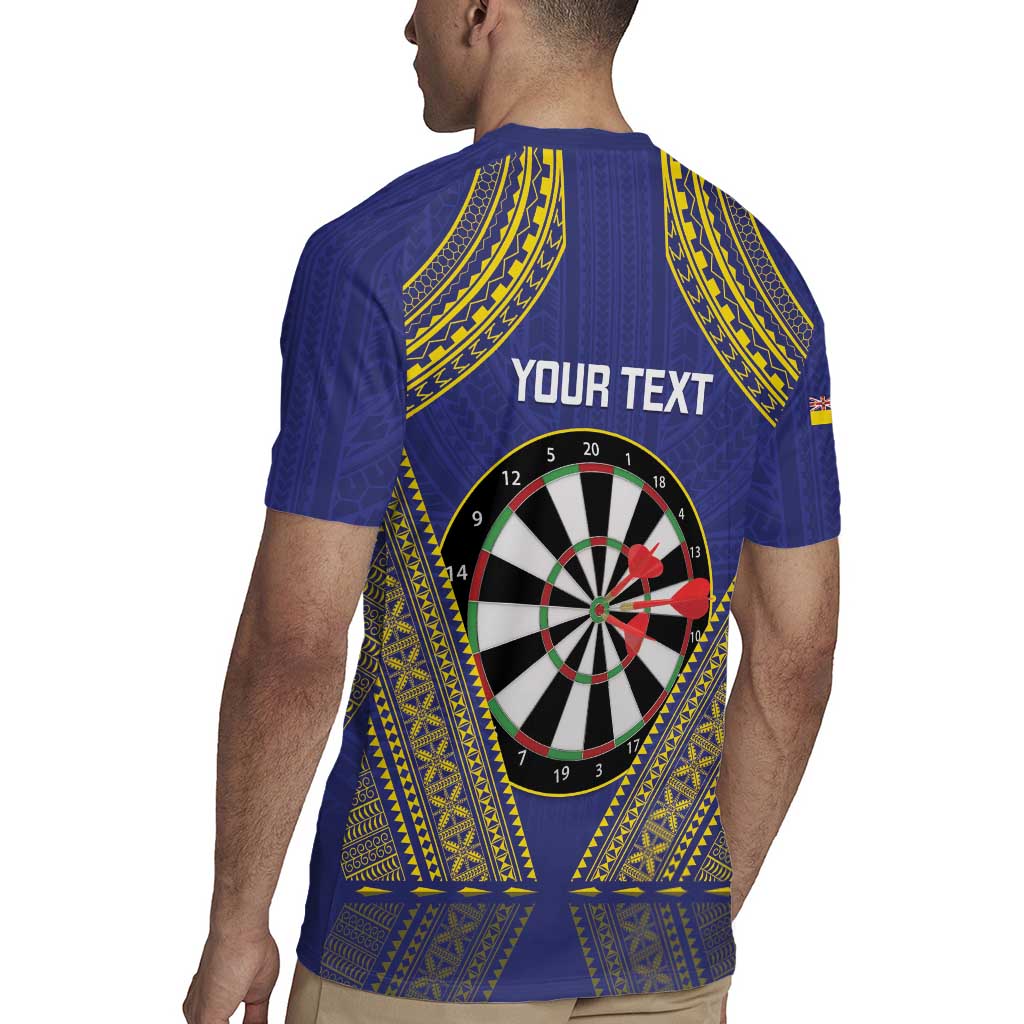 Personalised Niue Darts Rugby Jersey Dart Board Hiapo Pattern - Polynesian Pride