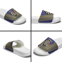 Personalised Niue Darts Slide Sandals Dart Board Hiapo Pattern - Polynesian Pride