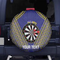 Personalised Niue Darts Spare Tire Cover Dart Board Hiapo Pattern - Polynesian Pride