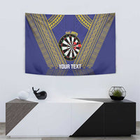 Personalised Niue Darts Tapestry Dart Board Hiapo Pattern - Polynesian Pride