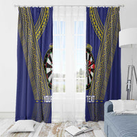 Personalised Niue Darts Window Curtain Dart Board Hiapo Pattern - Polynesian Pride