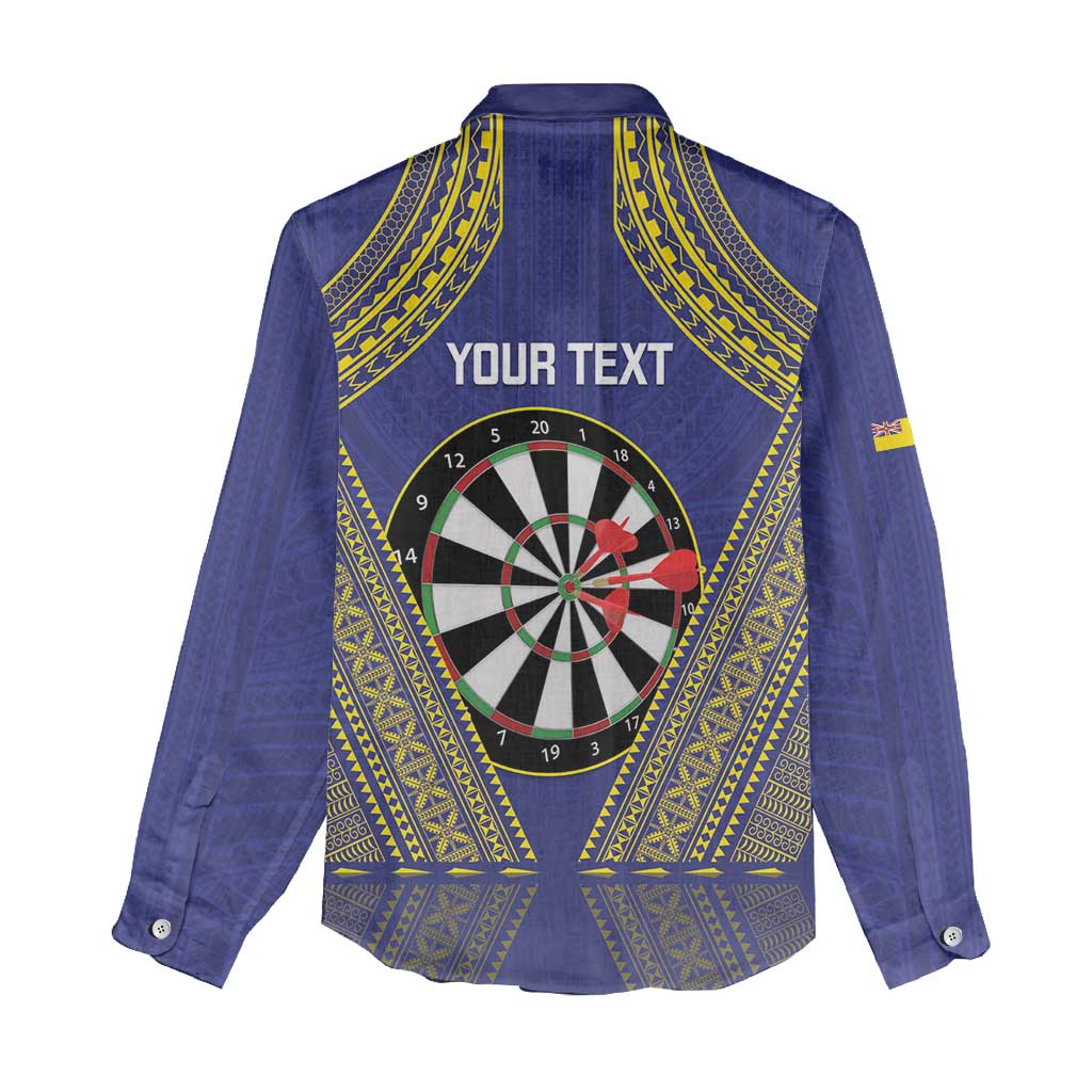 Personalised Niue Darts Women Casual Shirt Dart Board Hiapo Pattern - Polynesian Pride