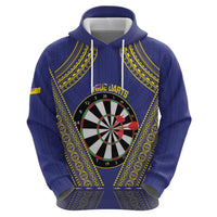 Personalised Niue Darts Zip Hoodie Dart Board Hiapo Pattern - Polynesian Pride