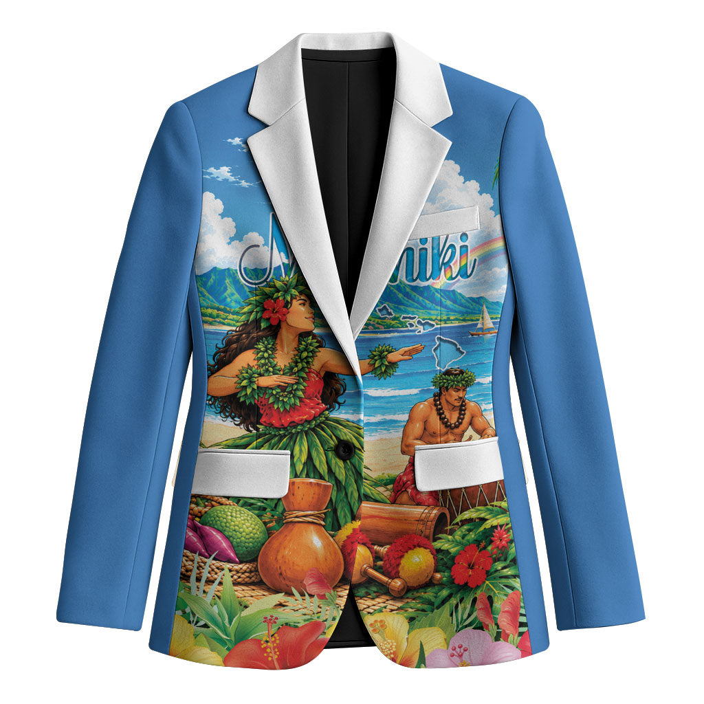 Hawaii Makahiki Blazer Hawaiian New Year Tropical Vibes LT14 Unisex Blue - Polynesian Pride