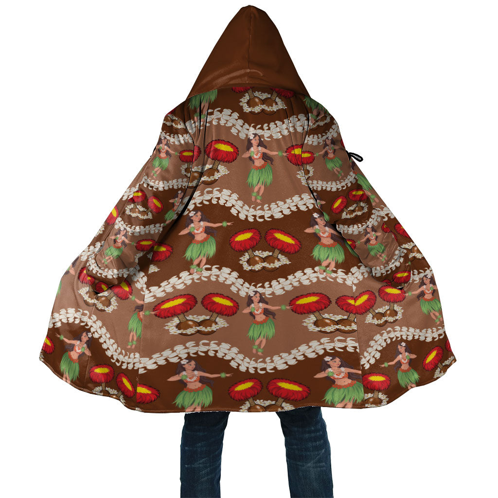 Uliuli Hawaii Makahiki Cloak Hawaiian Puakenikeni Lei Hula Girl Brown Version