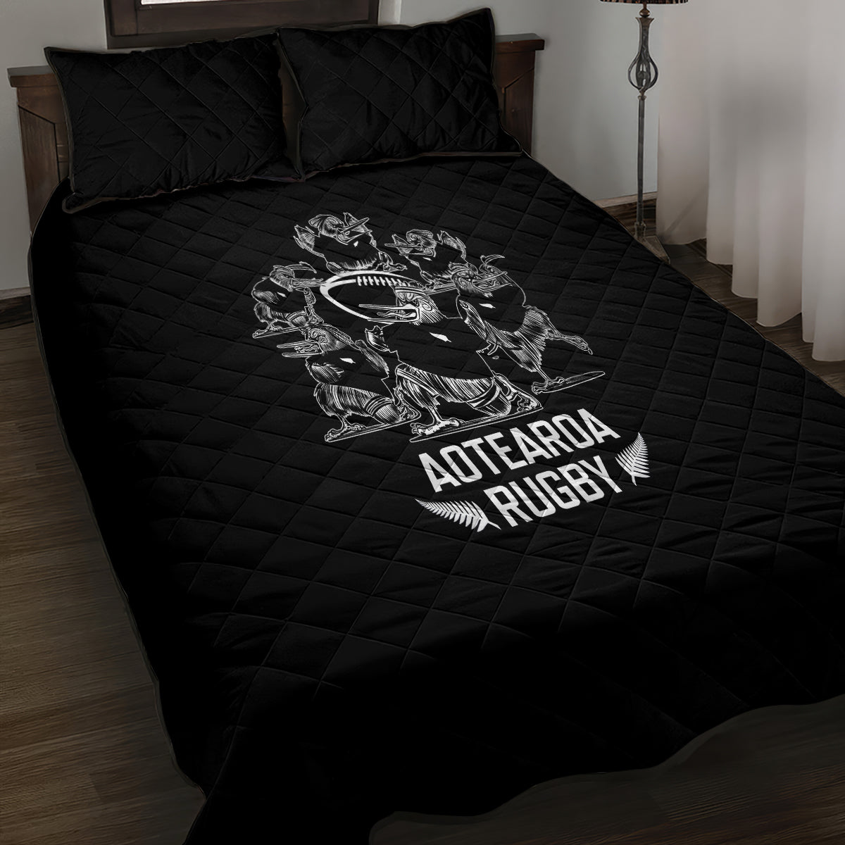 New Zealand Silver Fern Rugby Quilt Bed Set Haka Aotearoa Kiwi Dance LT14 - Polynesian Pride