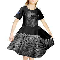 Custom New Zealand Silver Fern Rugby Kid Short Sleeve Dress All Black Go Champions 2023 With Trophy Proud LT14 - Polynesian Pride