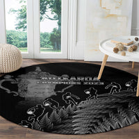Custom New Zealand Silver Fern Rugby Round Carpet All Black Go Champions 2023 With Trophy Proud LT14 - Polynesian Pride