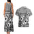 Black Bula Fiji Couples Matching Tank Maxi Dress and Hawaiian Shirt Unique Masi Tapa Pattern