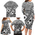 Black Bula Fiji Family Matching Long Sleeve Bodycon Dress and Hawaiian Shirt Unique Masi Tapa Pattern