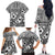 Black Bula Fiji Family Matching Off The Shoulder Long Sleeve Dress and Hawaiian Shirt Unique Masi Tapa Pattern