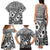 Black Bula Fiji Family Matching Tank Maxi Dress and Hawaiian Shirt Unique Masi Tapa Pattern