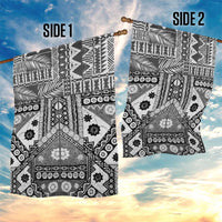 Black Bula Fiji Garden Flag Unique Masi Tapa Pattern