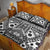 Black Bula Fiji Quilt Bed Set Unique Masi Tapa Pattern