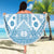 Blue Bula Fiji Beach Blanket Unique Masi Tapa Pattern