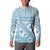 Blue Bula Fiji Button Sweatshirt Unique Masi Tapa Pattern