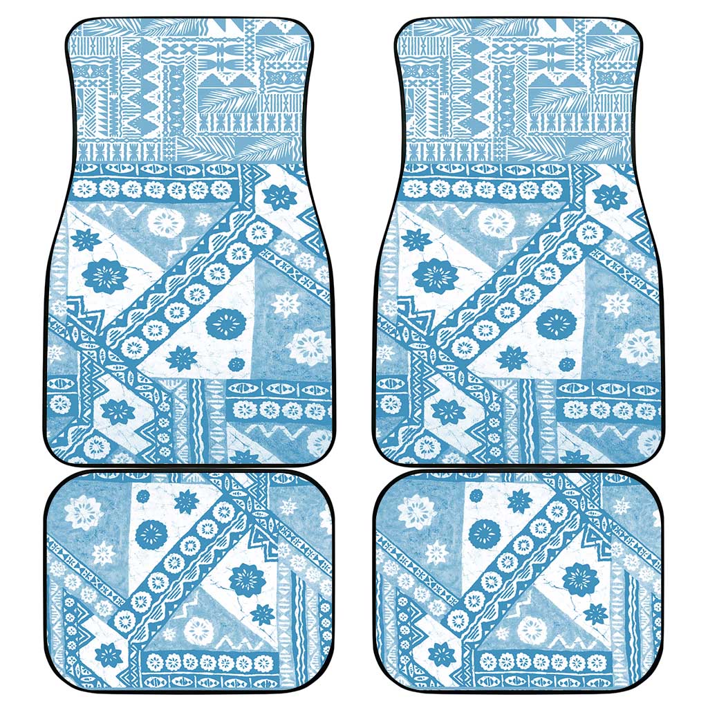 Blue Bula Fiji Car Mats Unique Masi Tapa Pattern